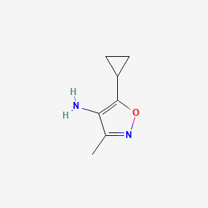 molecular formula C7H10N2O B13242008 5-Cyclopropyl-3-methyl-1,2-oxazol-4-amine 