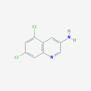 molecular formula C9H6Cl2N2 B13242014 5,7-Dichloroquinolin-3-amine 