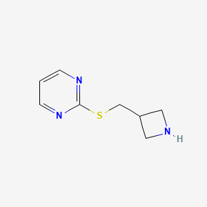 molecular formula C8H11N3S B13242039 2-{[(Azetidin-3-yl)methyl]sulfanyl}pyrimidine 