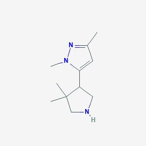 molecular formula C11H19N3 B13242080 5-(4,4-Dimethylpyrrolidin-3-yl)-1,3-dimethyl-1H-pyrazole 