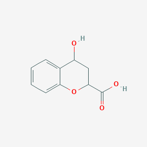 molecular formula C10H10O4 B13242208 4-Hydroxychroman-2-carboxylic acid 