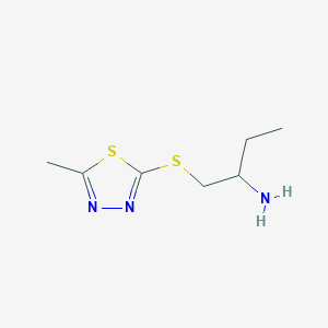 molecular formula C7H13N3S2 B13242248 2-[(2-Aminobutyl)sulfanyl]-5-methyl-1,3,4-thiadiazole 