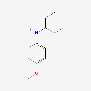 molecular formula C12H19NO B13242259 4-Methoxy-N-(pentan-3-YL)aniline 