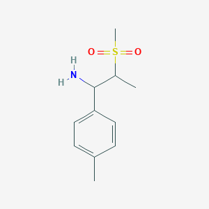 molecular formula C11H17NO2S B13242278 2-Methanesulfonyl-1-(4-methylphenyl)propan-1-amine 