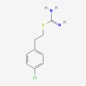 molecular formula C9H11ClN2S B13242308 {[2-(4-Chlorophenyl)ethyl]sulfanyl}methanimidamide 