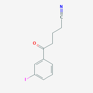 molecular formula C11H10INO B1324231 5-(3-碘苯基)-5-氧代戊腈 CAS No. 898767-94-7