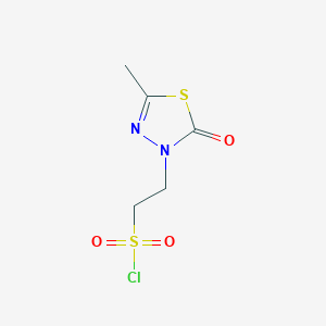 2-(5-Methyl-2-oxo-2,3-dihydro-1,3,4-thiadiazol-3-yl)ethane-1-sulfonyl chloride