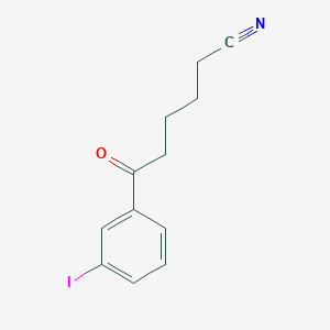 molecular formula C12H12INO B1324232 6-(3-碘苯基)-6-氧代己腈 CAS No. 898767-95-8