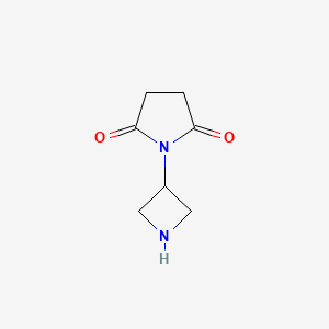 molecular formula C7H10N2O2 B13242328 1-(Azetidin-3-yl)pyrrolidine-2,5-dione 