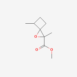 molecular formula C9H14O3 B13242356 Methyl 2,4-dimethyl-1-oxaspiro[2.3]hexane-2-carboxylate 