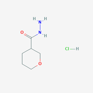 molecular formula C6H13ClN2O2 B13242377 Oxane-3-carbohydrazide hydrochloride 