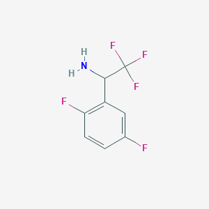 molecular formula C8H6F5N B13242386 1-(2,5-Difluorophenyl)-2,2,2-trifluoroethan-1-amine 