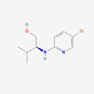 molecular formula C10H15BrN2O B13242399 (2S)-2-[(5-Bromopyridin-2-yl)amino]-3-methylbutan-1-ol 