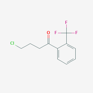 molecular formula C11H10ClF3O B1324243 4-Chloro-1-oxo-1-(2-trifluoromethylphenyl)butane CAS No. 898783-64-7