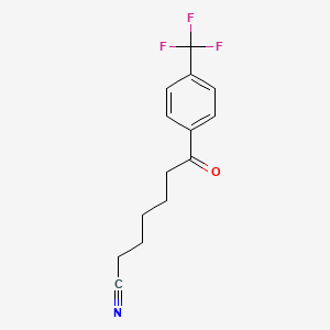 molecular formula C14H14F3NO B1324245 7-Oxo-7-(4-trifluoromethylphenyl)heptanenitrile CAS No. 898783-72-7