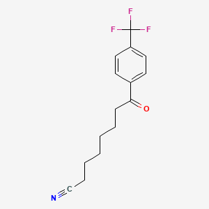 molecular formula C15H16F3NO B1324246 8-Oxo-8-(4-trifluoromethylphenyl)octanenitrile CAS No. 898783-74-9