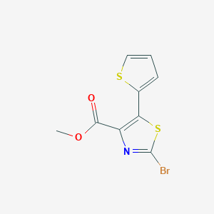 molecular formula C9H6BrNO2S2 B13242483 Methyl 2-bromo-5-(thiophen-2-yl)-1,3-thiazole-4-carboxylate 