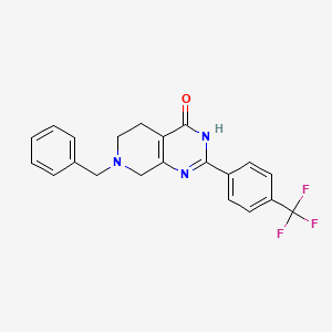 molecular formula C21H18F3N3O B13242486 7-Benzyl-2-[4-(trifluoromethyl)phenyl]-3H,4H,5H,6H,7H,8H-pyrido[3,4-d]pyrimidin-4-one 