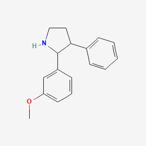 molecular formula C17H19NO B13242491 2-(3-Methoxyphenyl)-3-phenylpyrrolidine 