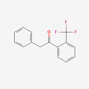 molecular formula C15H11F3O B1324250 2-Phenyl-2'-trifluoromethylacetophenone CAS No. 898783-80-7