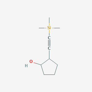 molecular formula C10H18OSi B13242506 2-[2-(Trimethylsilyl)ethynyl]cyclopentan-1-ol 