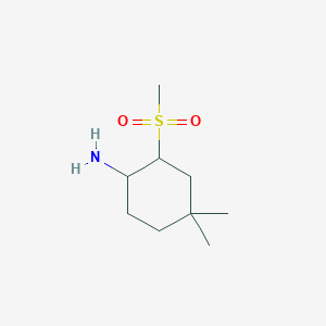 molecular formula C9H19NO2S B13242510 2-Methanesulfonyl-4,4-dimethylcyclohexan-1-amine 