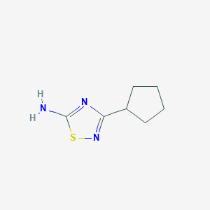 molecular formula C7H11N3S B13242512 3-Cyclopentyl-1,2,4-thiadiazol-5-amine CAS No. 1183566-32-6