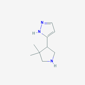 molecular formula C9H15N3 B13242513 3-(4,4-Dimethylpyrrolidin-3-yl)-1H-pyrazole 