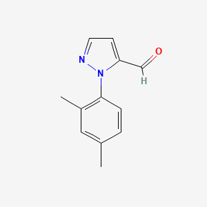 molecular formula C12H12N2O B13242559 1-(2,4-Dimethylphenyl)-1H-pyrazole-5-carbaldehyde 