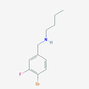 molecular formula C11H15BrFN B13242566 [(4-Bromo-3-fluorophenyl)methyl](butyl)amine 