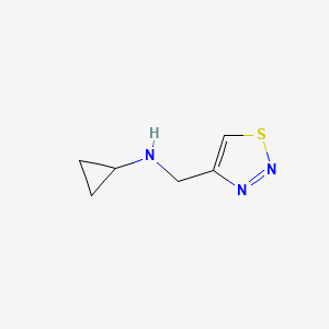 molecular formula C6H9N3S B13242586 N-(1,2,3-thiadiazol-4-ylmethyl)cyclopropanamine 