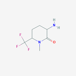 molecular formula C7H11F3N2O B13242637 3-Amino-1-methyl-6-(trifluoromethyl)piperidin-2-one 