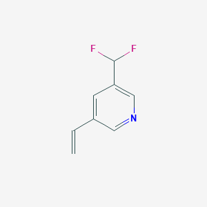 molecular formula C8H7F2N B13242649 3-(Difluoromethyl)-5-ethenylpyridine 