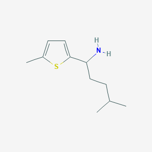 molecular formula C11H19NS B13242689 4-Methyl-1-(5-methylthiophen-2-yl)pentan-1-amine 