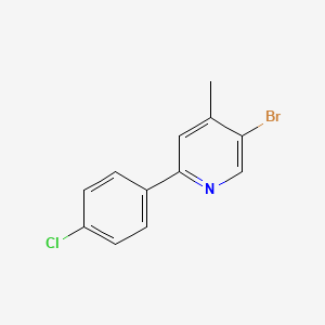 molecular formula C12H9BrClN B13242708 5-Bromo-2-(4-chlorophenyl)-4-methylpyridine 