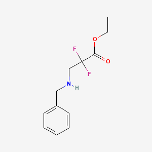 molecular formula C12H15F2NO2 B13242729 Ethyl 3-(benzylamino)-2,2-difluoropropanoate 