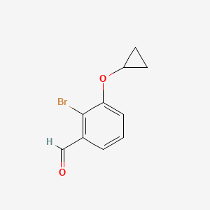 molecular formula C10H9BrO2 B13242730 2-Bromo-3-cyclopropoxybenzaldehyde 