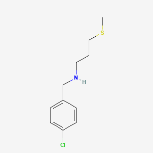 molecular formula C11H16ClNS B13242758 [(4-Chlorophenyl)methyl][3-(methylsulfanyl)propyl]amine 