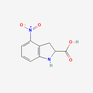 molecular formula C9H8N2O4 B13242765 4-Nitro-2,3-dihydro-1H-indole-2-carboxylic acid 