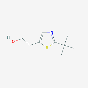 molecular formula C9H15NOS B13242766 2-(2-tert-Butyl-1,3-thiazol-5-yl)ethan-1-ol 