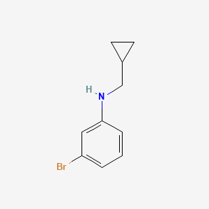 molecular formula C10H12BrN B13242794 3-bromo-N-(cyclopropylmethyl)aniline 