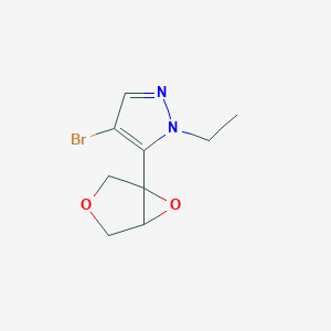 molecular formula C9H11BrN2O2 B13242802 4-Bromo-5-{3,6-dioxabicyclo[3.1.0]hexan-1-yl}-1-ethyl-1H-pyrazole 