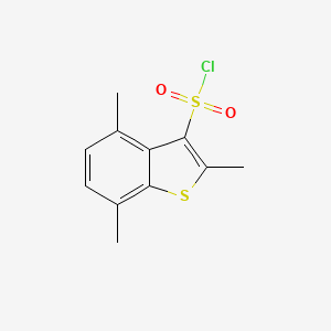 2,4,7-Trimethyl-1-benzothiophene-3-sulfonyl chloride