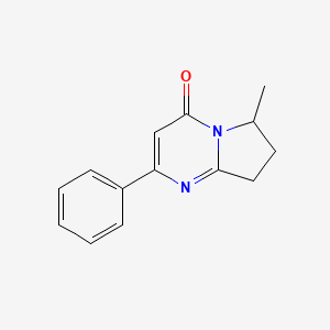 molecular formula C14H14N2O B13242810 6-Methyl-2-phenyl-4H,6H,7H,8H-pyrrolo[1,2-a]pyrimidin-4-one 