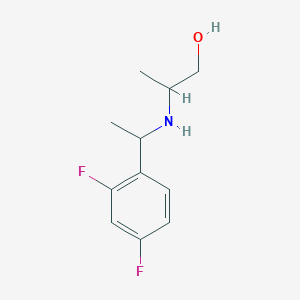 molecular formula C11H15F2NO B13242817 2-{[1-(2,4-Difluorophenyl)ethyl]amino}propan-1-ol 