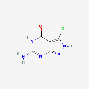 molecular formula C5H4ClN5O B13242836 6-Amino-3-chloro-1H-pyrazolo[3,4-d]pyrimidin-4-ol 