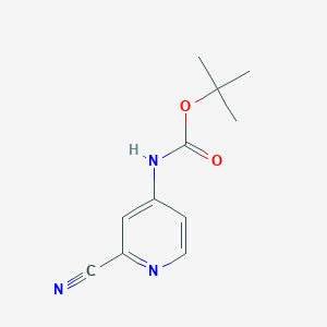 molecular formula C11H13N3O2 B1324284 叔丁基（2-氰基吡啶-4-基）氨基甲酸酯 CAS No. 262295-94-3