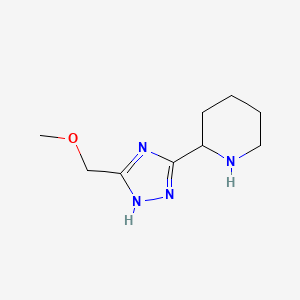 molecular formula C9H16N4O B13242855 2-[3-(Methoxymethyl)-1H-1,2,4-triazol-5-yl]piperidine 