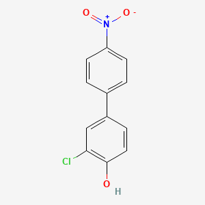 molecular formula C12H8ClNO3 B13242975 2-Chloro-4-(4-nitrophenyl)phenol 