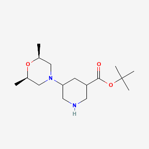 molecular formula C16H30N2O3 B13242977 tert-Butyl 5-[(2R,6S)-2,6-dimethylmorpholin-4-yl]piperidine-3-carboxylate 